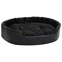 Dog Bed Black 90x79x20 cm Plush and Faux Leather