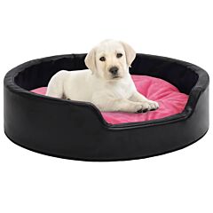 Dog Bed Black and Pink 79x70x19 cm Plush and Faux Leather