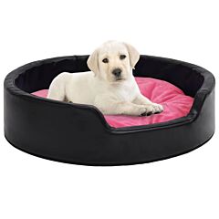 Dog Bed Black and Pink 99x89x21 cm Plush and Faux Leather