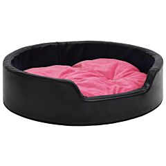 Dog Bed Black and Pink 99x89x21 cm Plush and Faux Leather