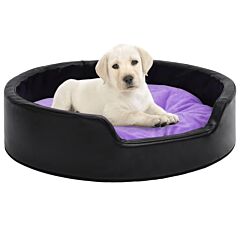 Dog Bed Black and Purple 99x89x21 cm Plush and Faux Leather