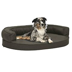 Ergonomic Dog Bed Mattress 75x53 cm Linen Look Dark Grey