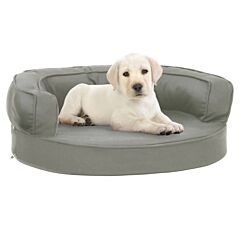 Ergonomic Dog Bed Mattress 60x42 cm Linen Look Grey