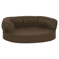 Ergonomic Dog Bed Mattress 60x42 cm Linen Look Brown