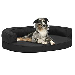 Ergonomic Dog Bed Mattress 75x53 cm Linen Look Black