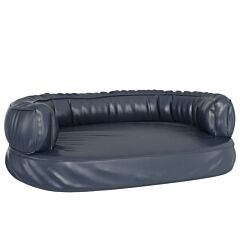 Ergonomic Foam Dog Bed Dark Blue 75x53 cm Faux Leather