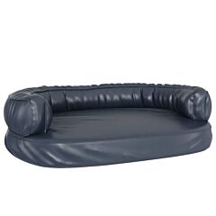 Ergonomic Foam Dog Bed Dark Blue 88x65 cm Faux Leather