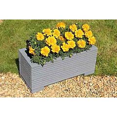 BR Garden Grey Small Wooden Planter - 50x22x23 (cm) great for Balconies and Small Herb Gardens  + Free Gift