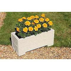 BR Garden Cream Small Wooden Planter - 50x22x23 (cm) great for Balconies and Small Herb Gardens  + Free Gift