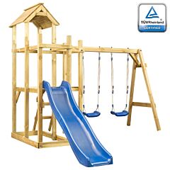 Playhouse with Slide Swing Ladder 285x305x226.5 cm