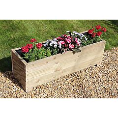 BR Garden Pine Decking 1m Length Wooden Planter Box - 100x32x33 (cm) great for Patios and Decking + Free Gift