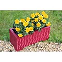 Red Small Wooden Planter - 50x22x23 (cm) great for Balconies and Small Herb Gardens