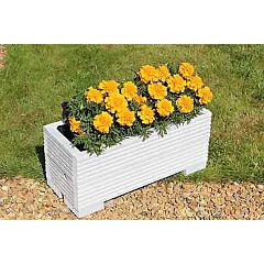 BR Garden White Small Wooden Planter - 50x22x23 (cm) great for Balconies and Small Herb Gardens  + Free Gift