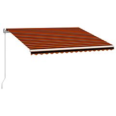 Manual Retractable Awning 450x300 cm Orange and Brown