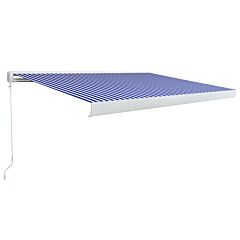 Manual Cassette Awning 400x300 cm Blue and White