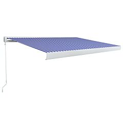Manual Cassette Awning 450x300 cm Blue and White