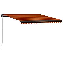 Manual Retractable Awning with LED 450x300 cm Orange and Brown