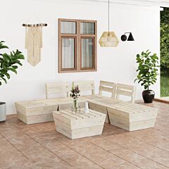 6 Piece Garden Pallet Lounge Set Impregnated Spruce Wood