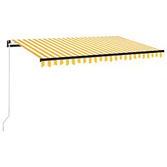 Manual Retractable Awning 450x300 cm Yellow and White