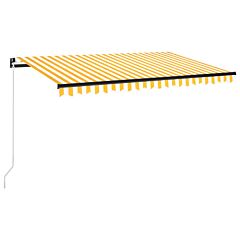 Manual Retractable Awning 450x350 cm Yellow and White