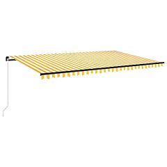 Manual Retractable Awning 500x350 cm Yellow and White