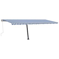 Freestanding Manual Retractable Awning 600x300 cm Blue/White