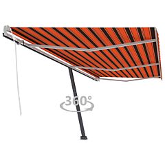 Freestanding Manual Retractable Awning 600x300 cm Orange/Brown