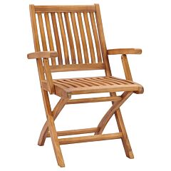 Folding Garden Chairs 8 pcs Solid Teak Wood