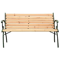 Garden Bench 123 cm Cast Iron and Solid Firwood