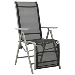 Reclining Garden Chairs 2 pcs Textilene and Aluminium Silver