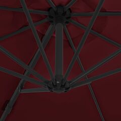 Cantilever Umbrella with Steel Pole Bordeaux Red 300 cm