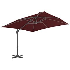 Cantilever Umbrella with Aluminium Pole Bordeaux Red 400x300 cm