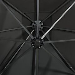 Cantilever Umbrella with Pole and LED Lights Anthracite 250 cm