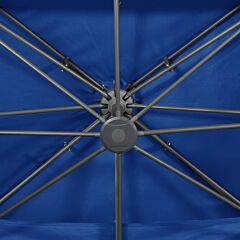 Cantilever Umbrella with Double Top Azure Blue 400x300 cm