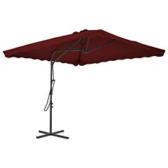 Outdoor Parasol with Steel Pole Bordeaux Red 250x250x230 cm