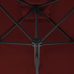 Outdoor Parasol with Steel Pole Bordeaux Red 250x250x230 cm