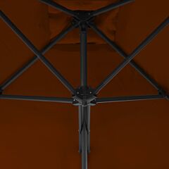 Outdoor Parasol with Steel Pole Terracotta 250x250x230 cm