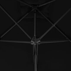 Outdoor Parasol with Steel Pole Black 250x250x230 cm