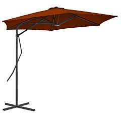 Outdoor Parasol with Steel Pole Terracotta 300x230 cm