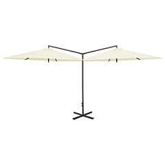 Double Parasol with Steel Pole Sand 600 cm