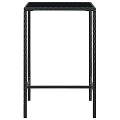 Garden Bar Table Black 70x70x110 cm Poly Rattan and Glass