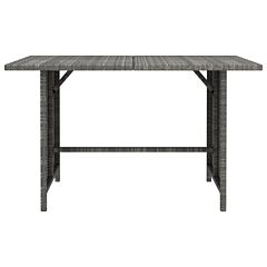 Garden Dining Table Grey 110x70x65 cm Poly Rattan