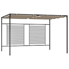 Gazebo with Retractable Roof 3x4x2.3 m Taupe 180 g/m²