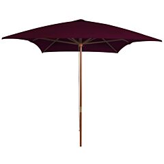Outdoor Parasol with Wooden Pole Bordeaux Red 200x300 cm