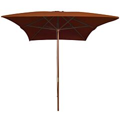 Outdoor Parasol with Wooden Pole Terracotta 200x300 cm