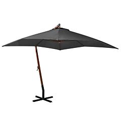 Hanging Parasol with Pole Anthracite 3x3 m Solid Fir Wood