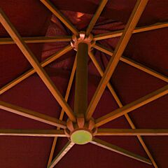 Hanging Parasol with Pole Terracotta 3x3 m Solid Fir Wood