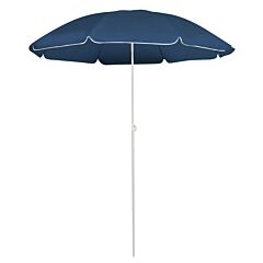 Outdoor Parasol  with Steel Pole Blue 180 cm