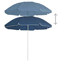 Outdoor Parasol with Steel Pole Blue 180 cm