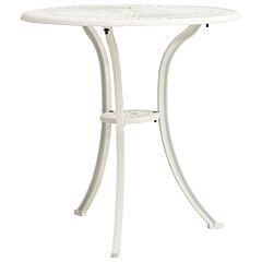 Garden Table White 62x62x65 cm Cast Aluminium